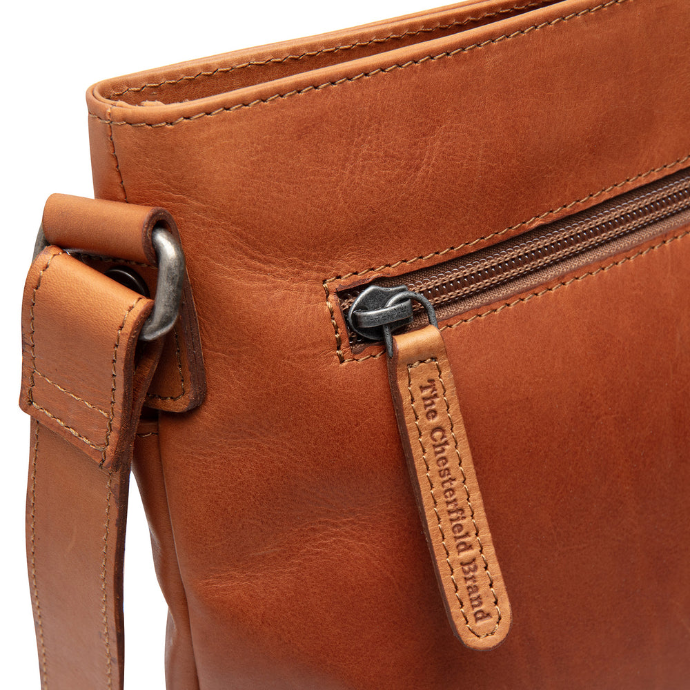 Sac Bandoulière en Cuir Cognac Lunton
