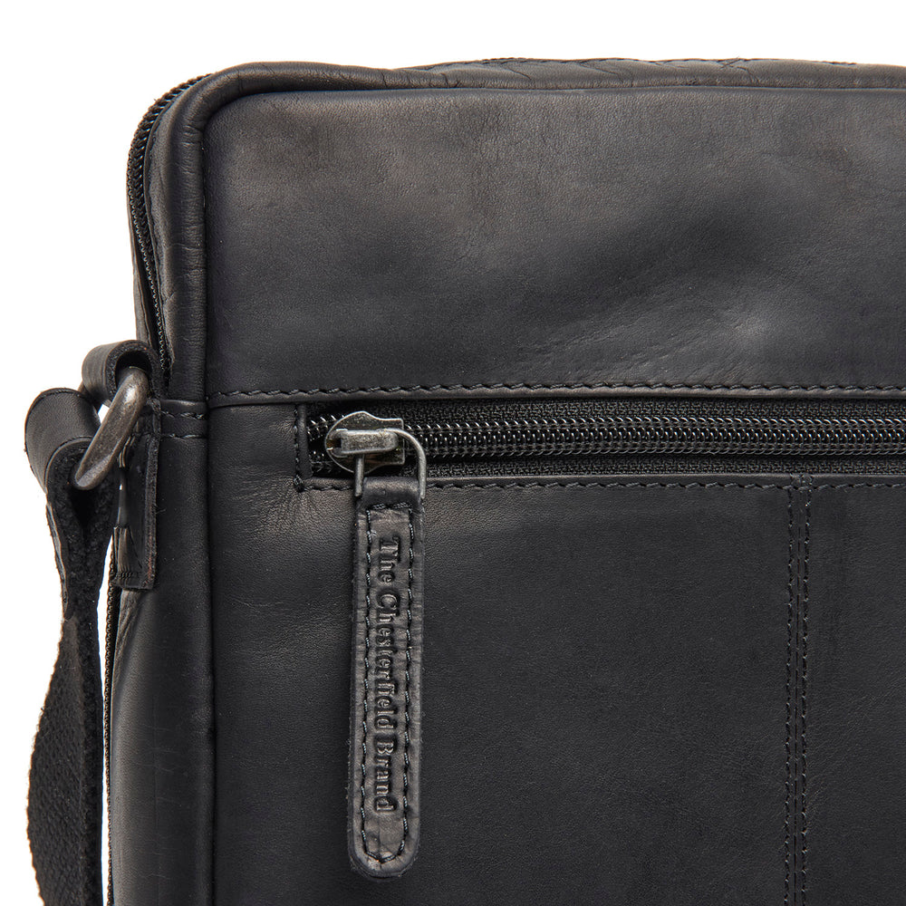 Sac Bandoulière en Cuir Noir Montira