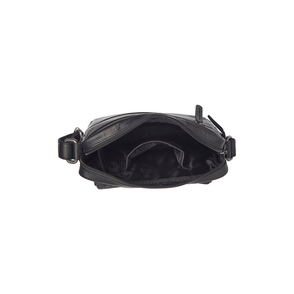 Sac Bandoulière en Cuir Noir Montira