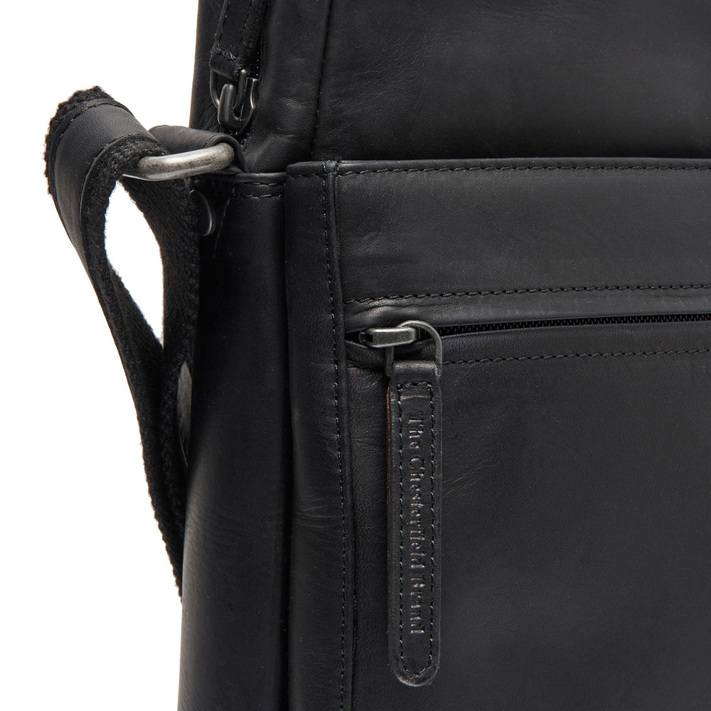 Sac Bandoulière en Cuir Noir Anzora
