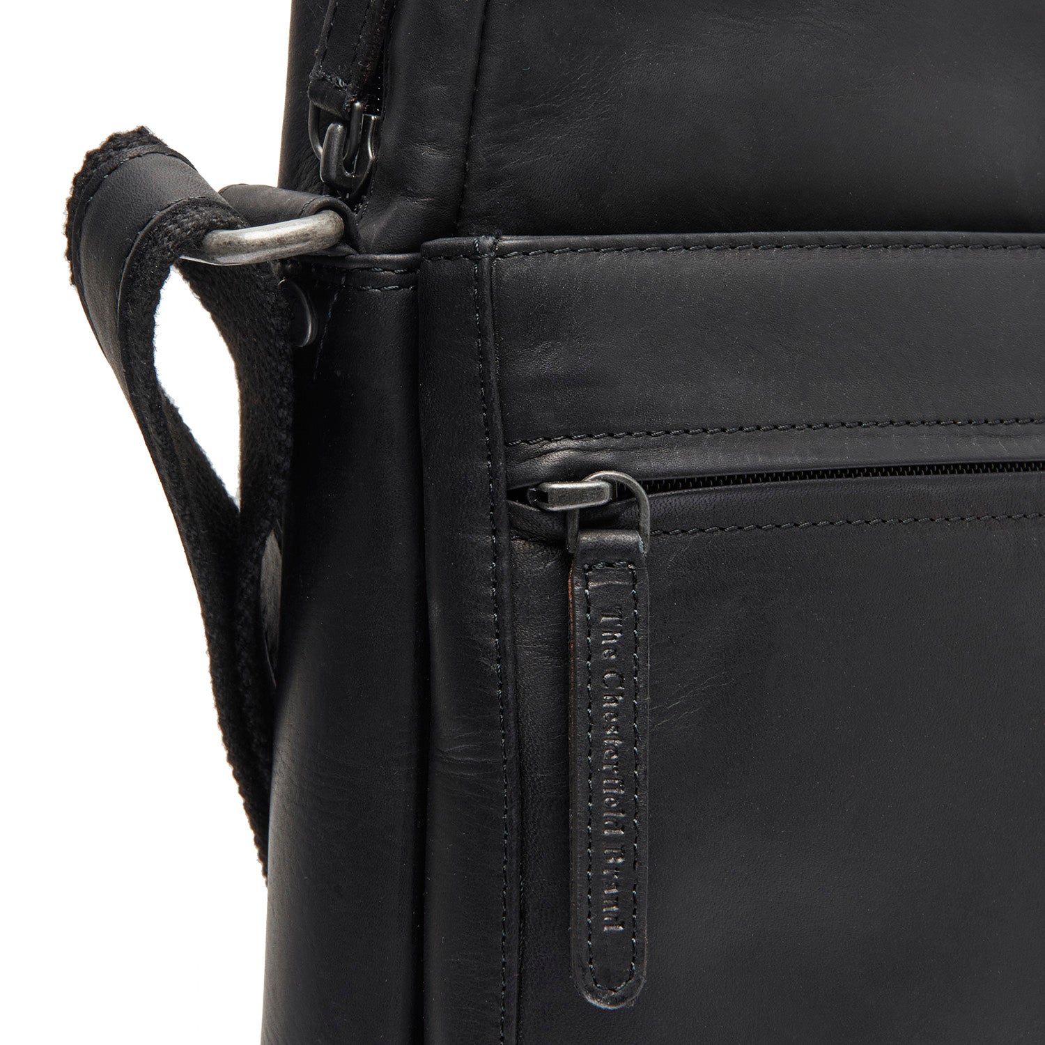 Leather Shoulder Bag Black Anzora