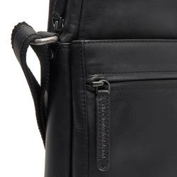 Leather Shoulder Bag Black Anzora