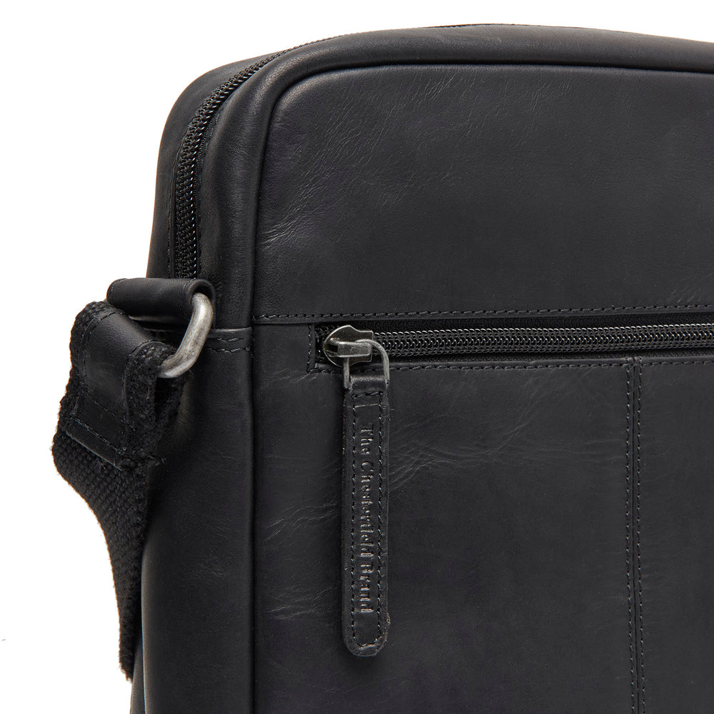 Sac Bandoulière en Cuir Noir Anzora