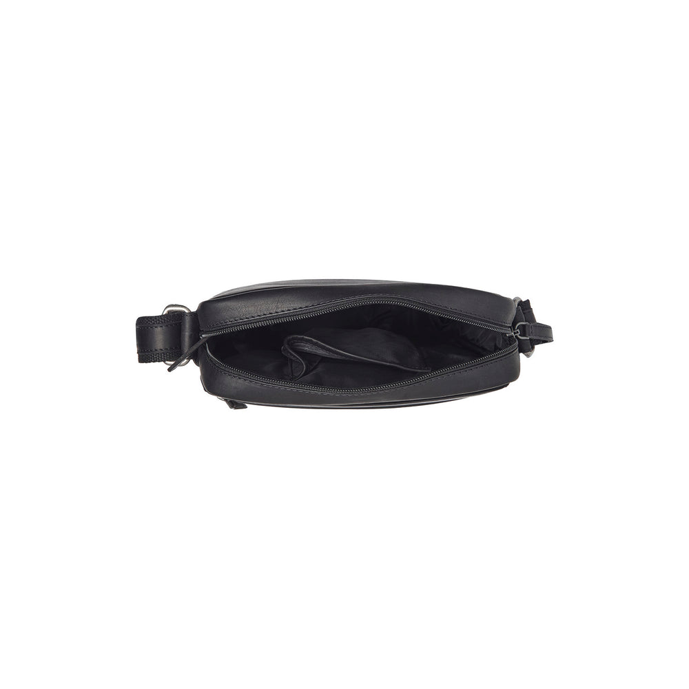Sac Bandoulière en Cuir Noir Anzora