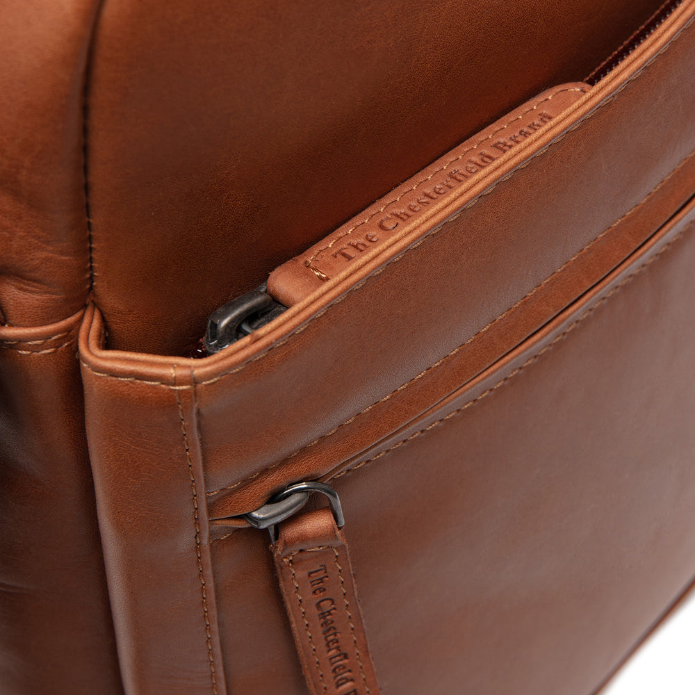 Leder Umhängetasche Cognac Anzora