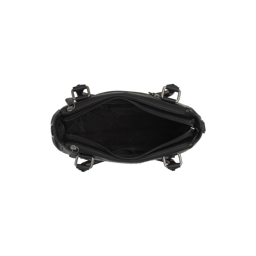 Leder Handtasche Schwarz Fenja