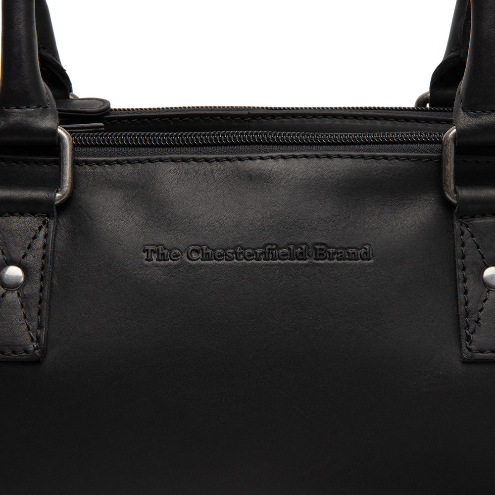 Leder Handtasche Schwarz Fenja