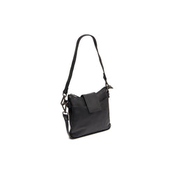 Leather Shoulder Bag Black Calora