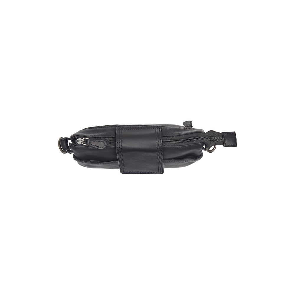 Leder Schultertasche Schwarz Calora