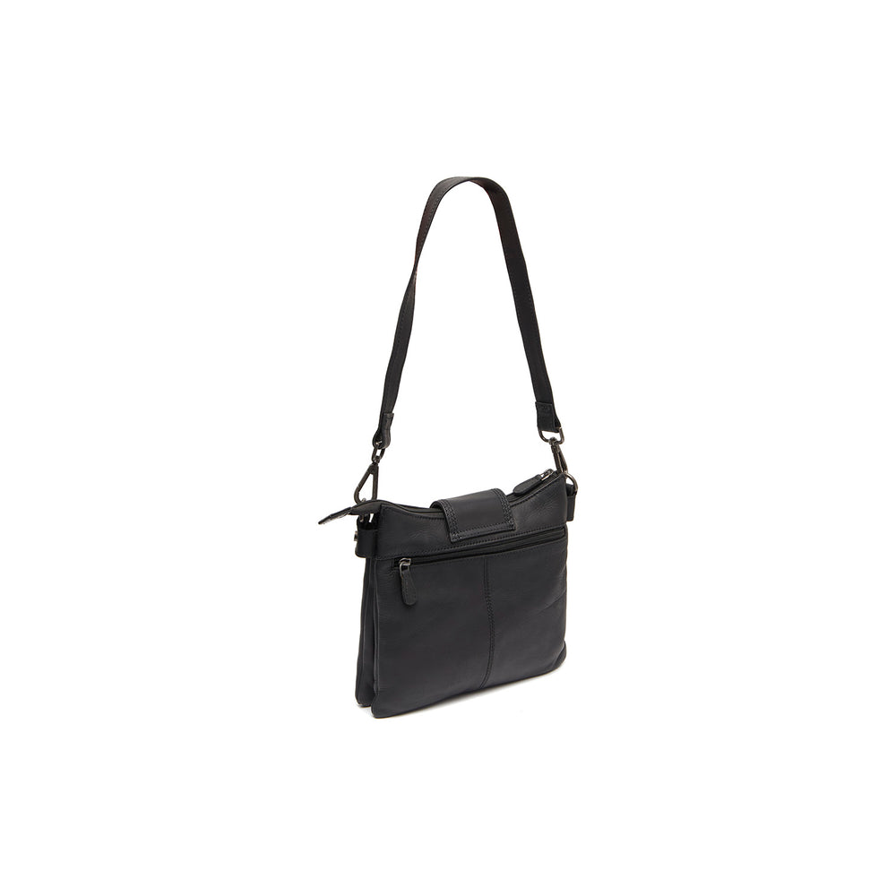 Leder Schultertasche Schwarz Calora