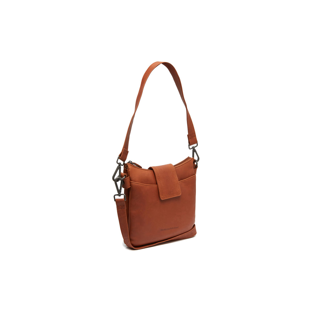 Leder Schultertasche Cognac Calora