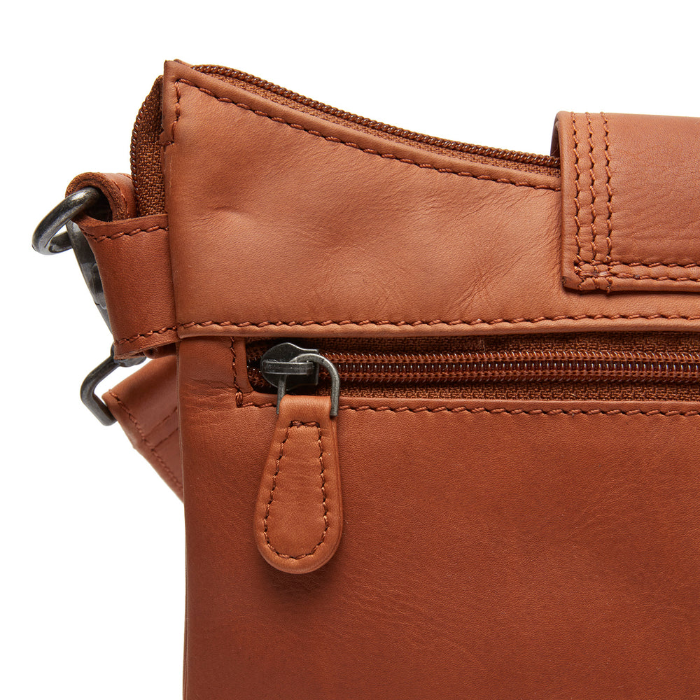 Leder Schultertasche Cognac Calora