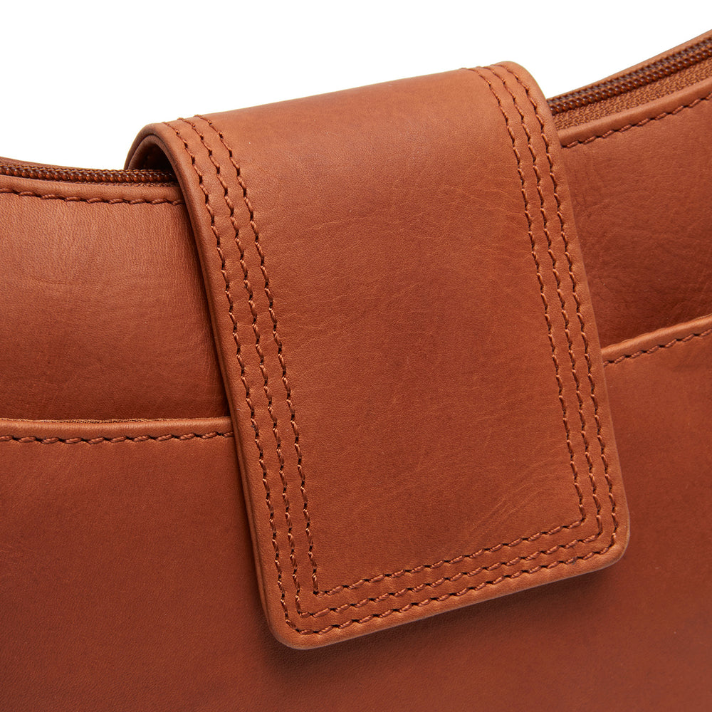 Leder Schultertasche Cognac Calora
