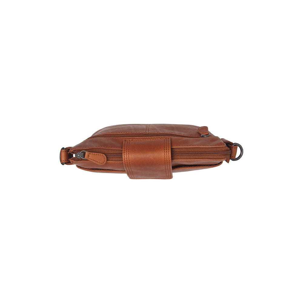 Leder Schultertasche Cognac Calora