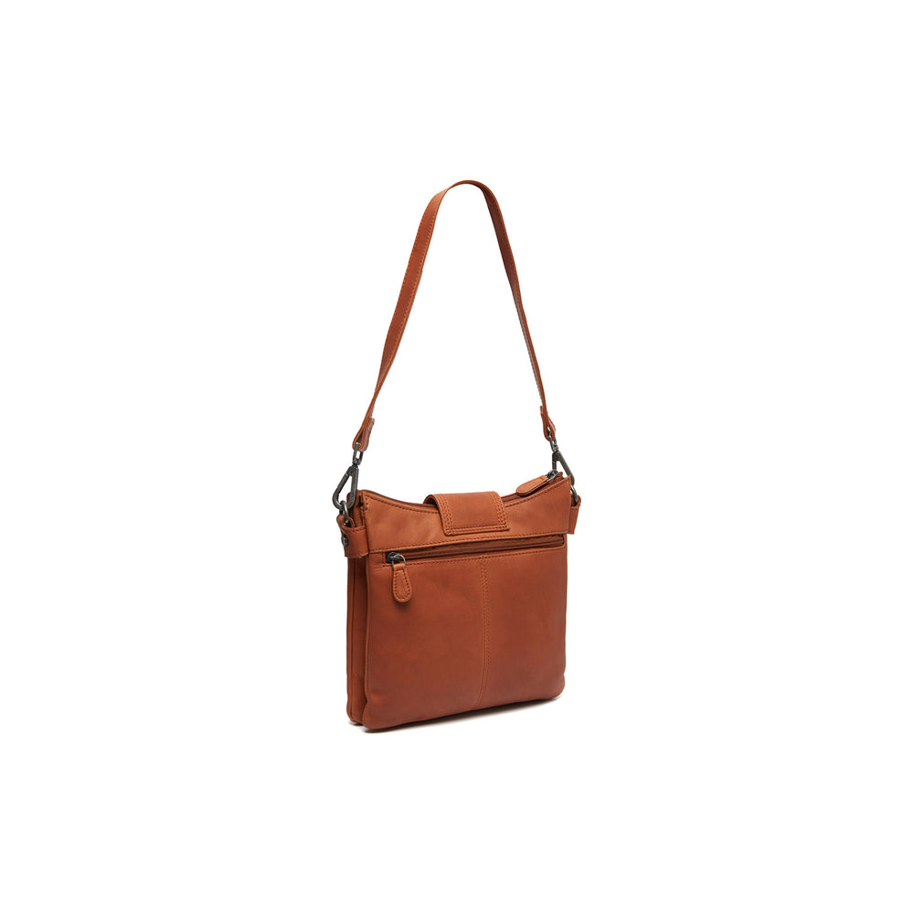 Leder Schultertasche Cognac Calora