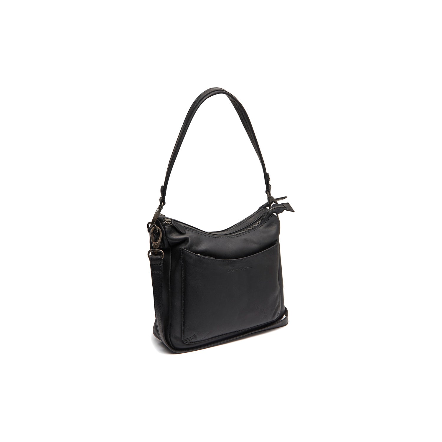 Leather Shoulder Bag Black Tivra