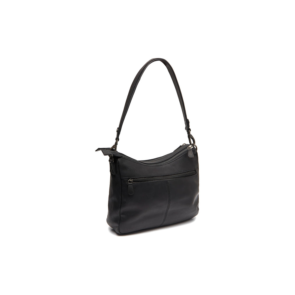 Leder Schultertasche Schwarz Tivra