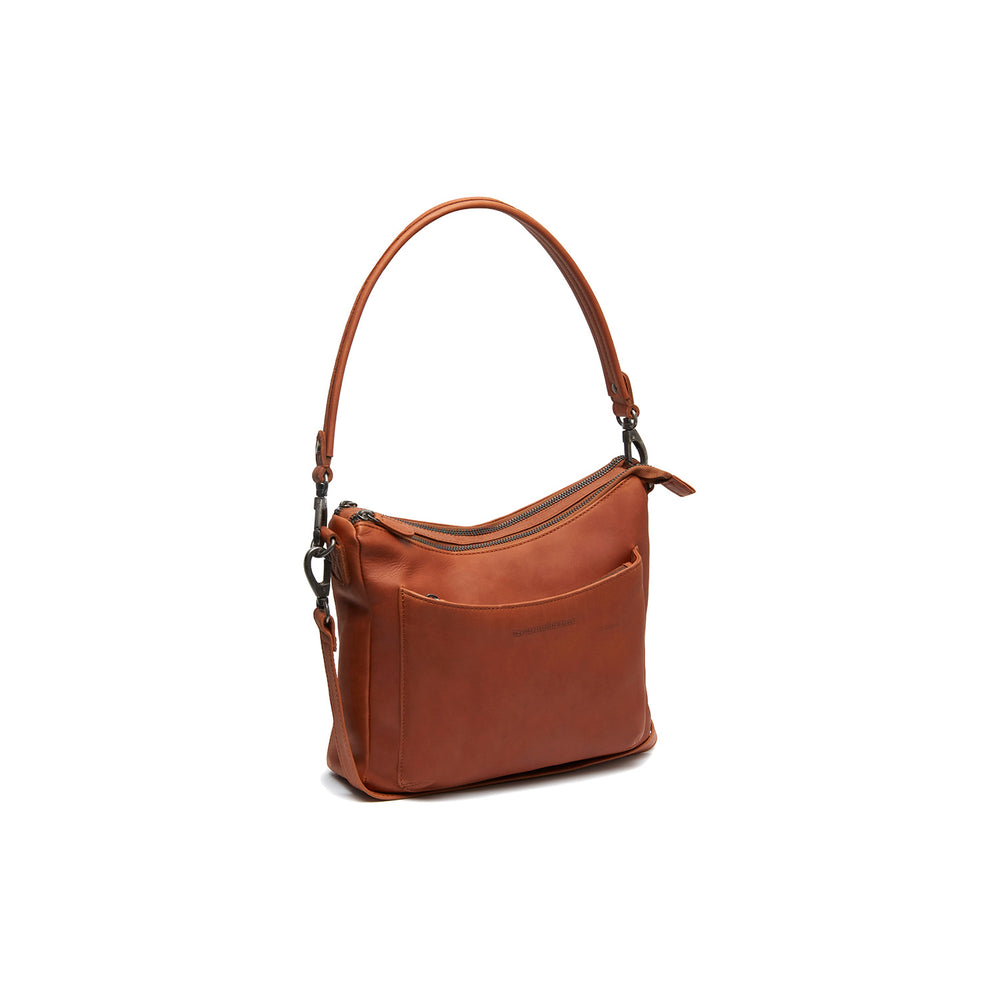 Leder Schultertasche Cognac Tivra