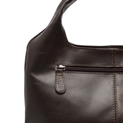 Leren Shoulder Bag Bruin Salina