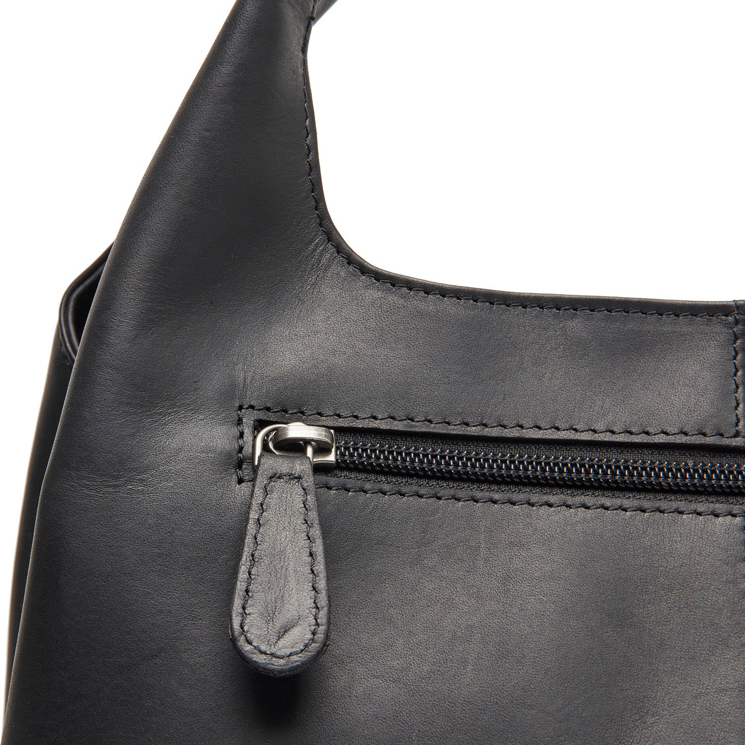 Leather Shoulder Bag Black Salina