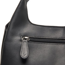 Leather Shoulder Bag Black Salina