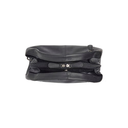 Leather Shoulder Bag Black Salina