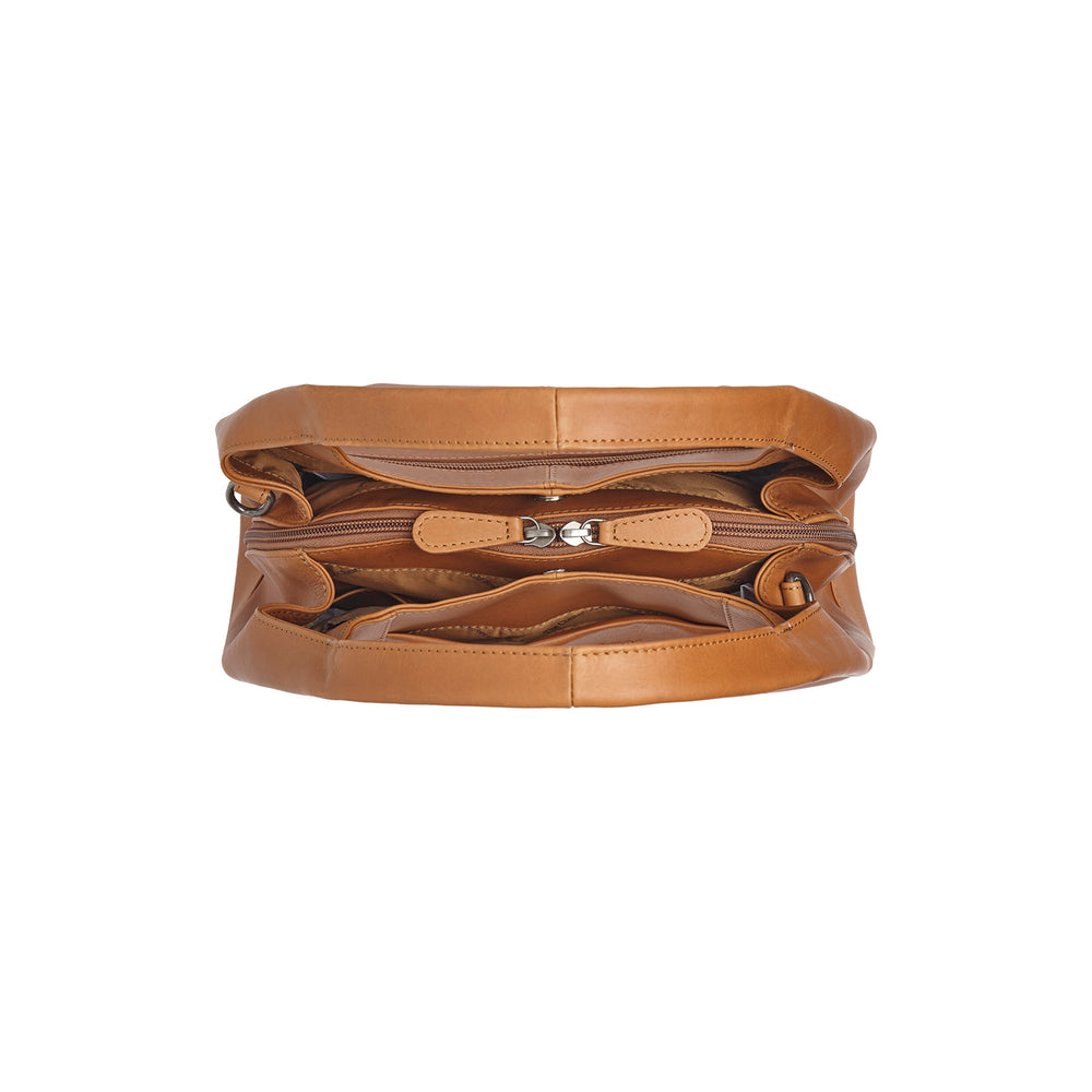 Leder Handtasche Cognac Salina