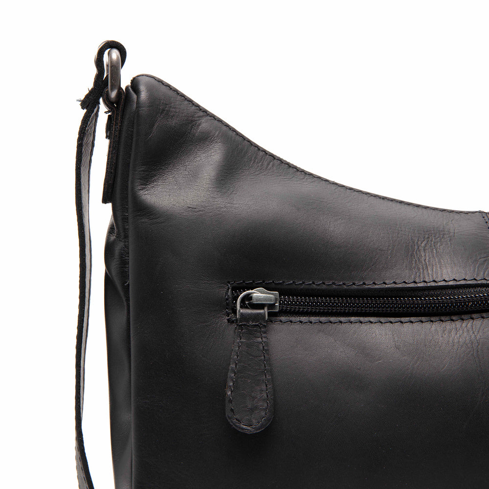 Leather Crossbody Bag Black Valenora