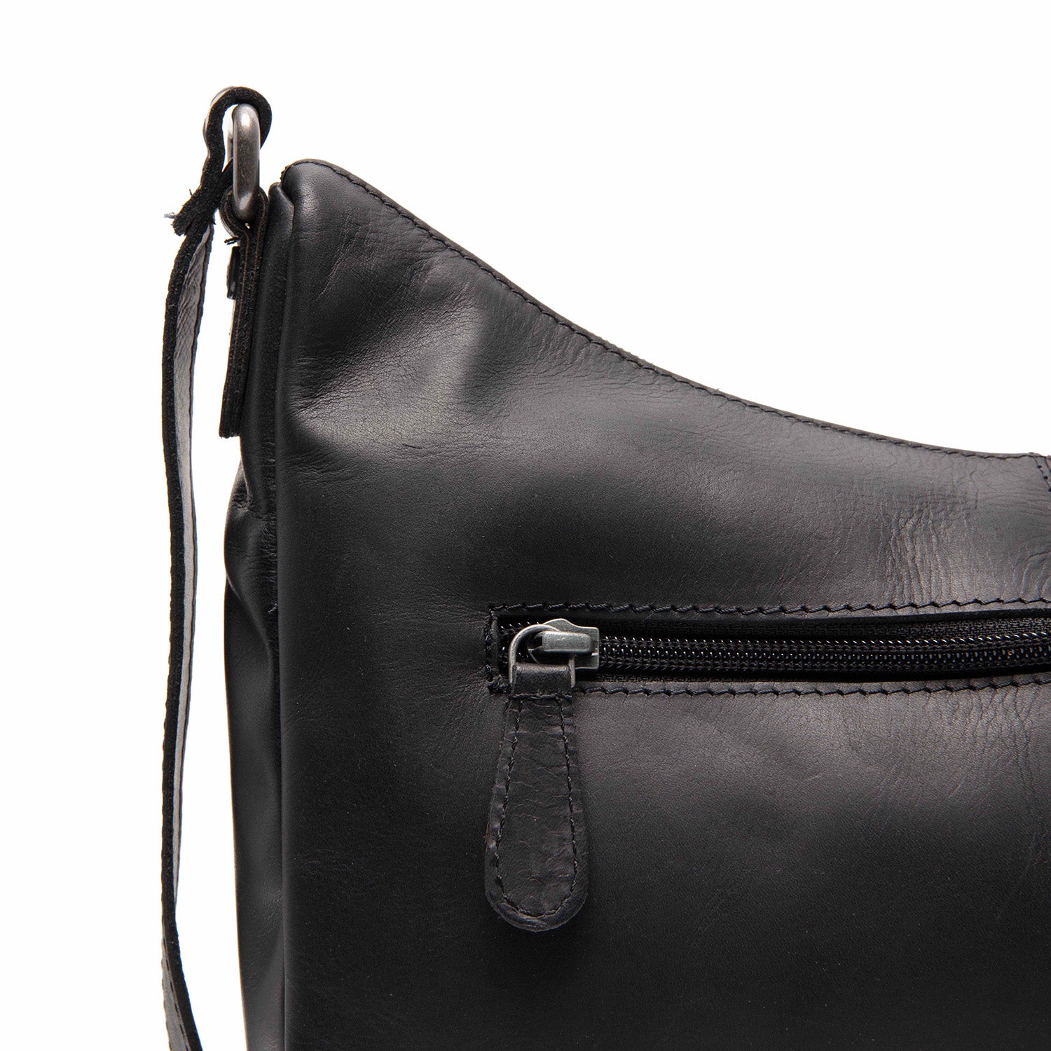 Leather Shoulder Bag Black Valenora