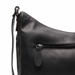 Leather Shoulder Bag Black Valenora