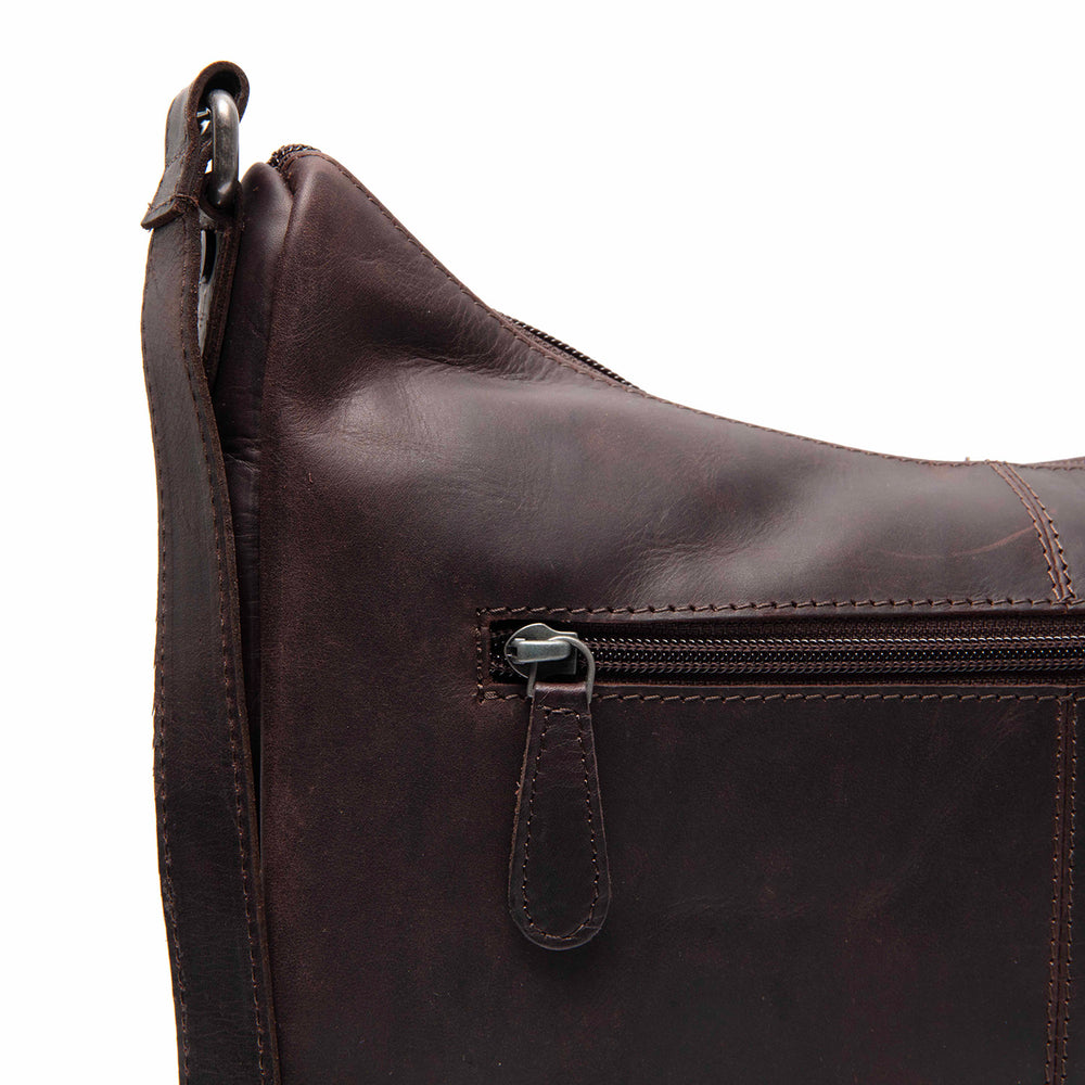 Leather Crossbody Bag Brown Valenora