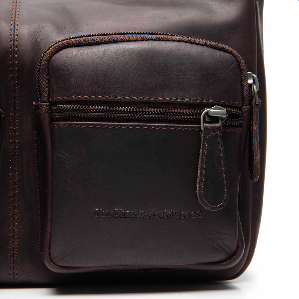Leather Crossbody Bag Brown Valenora