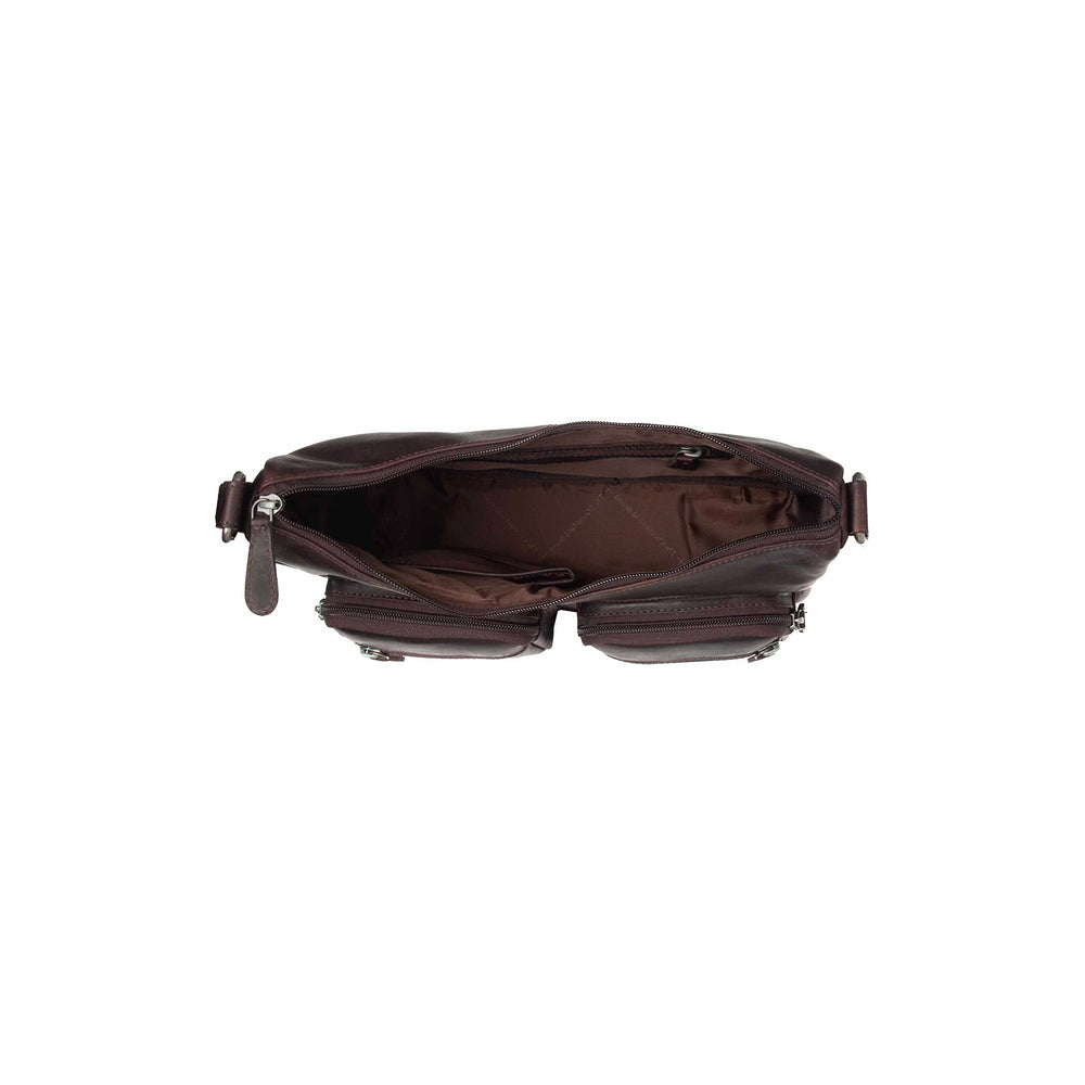 Leather Crossbody Bag Brown Valenora
