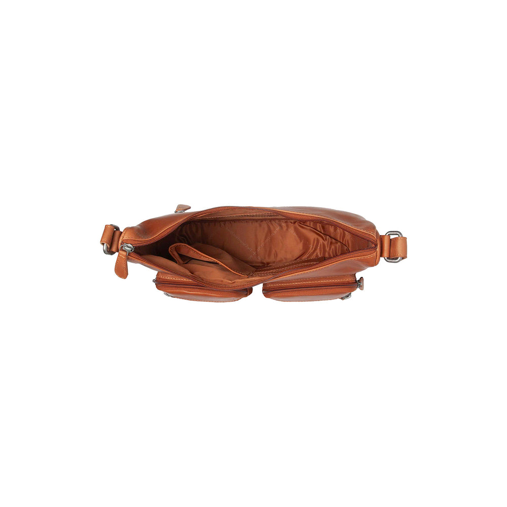Leather Crossbody Bag Cognac Valenora
