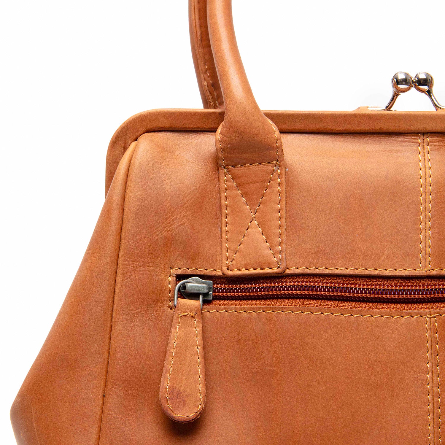 Leather Shoulder Bag Cognac Dorin