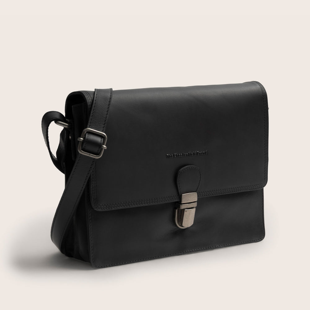 Leren Crossbody Tas Zwart Lunor