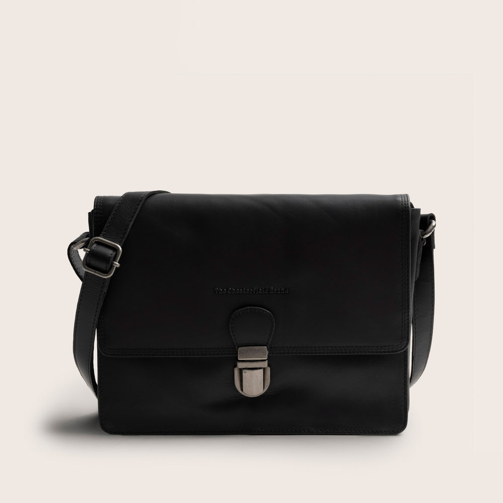 Leren Crossbody Tas Zwart Lunor