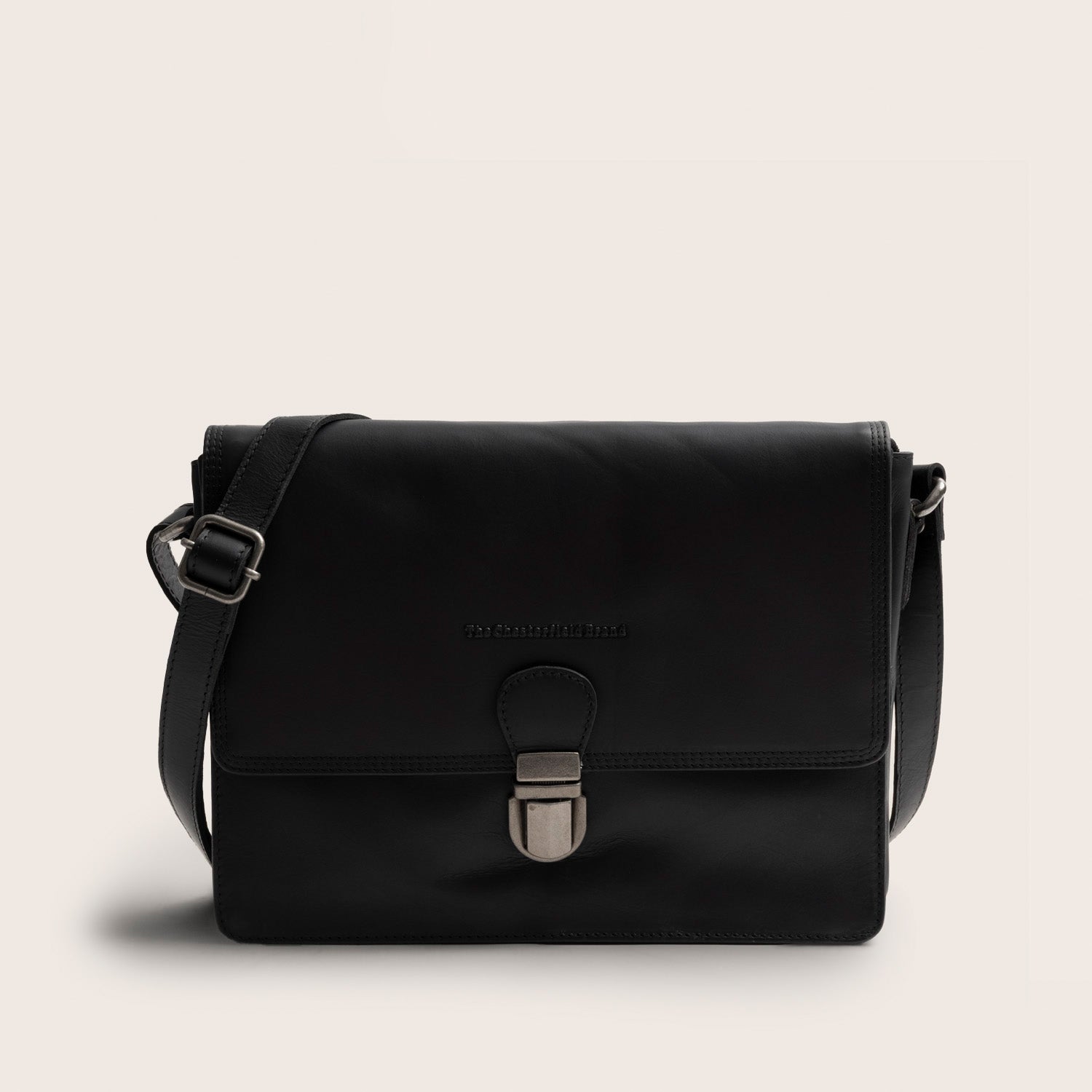 Leren Crossbody Tas Zwart Lunor