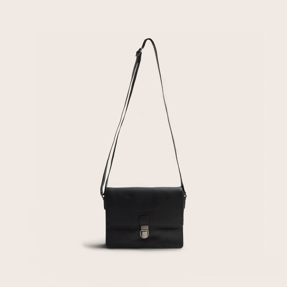 Leren Crossbody Tas Zwart Lunor