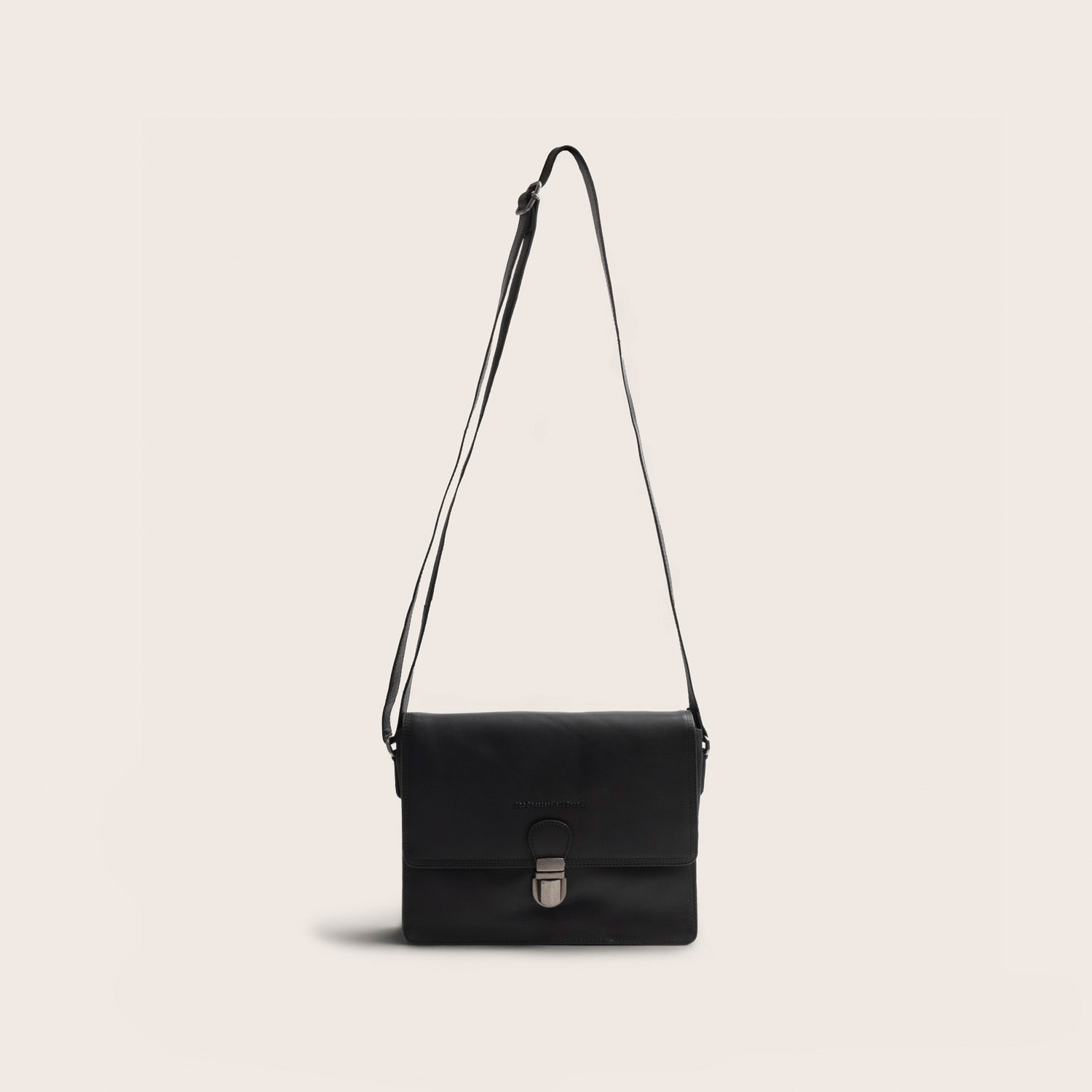 Leren Crossbody Tas Zwart Lunor