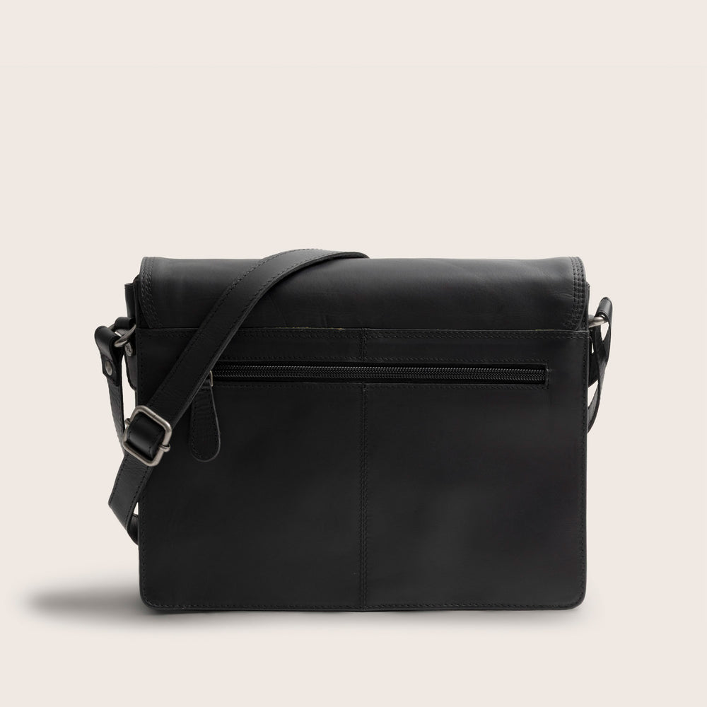 Leren Crossbody Tas Zwart Lunor