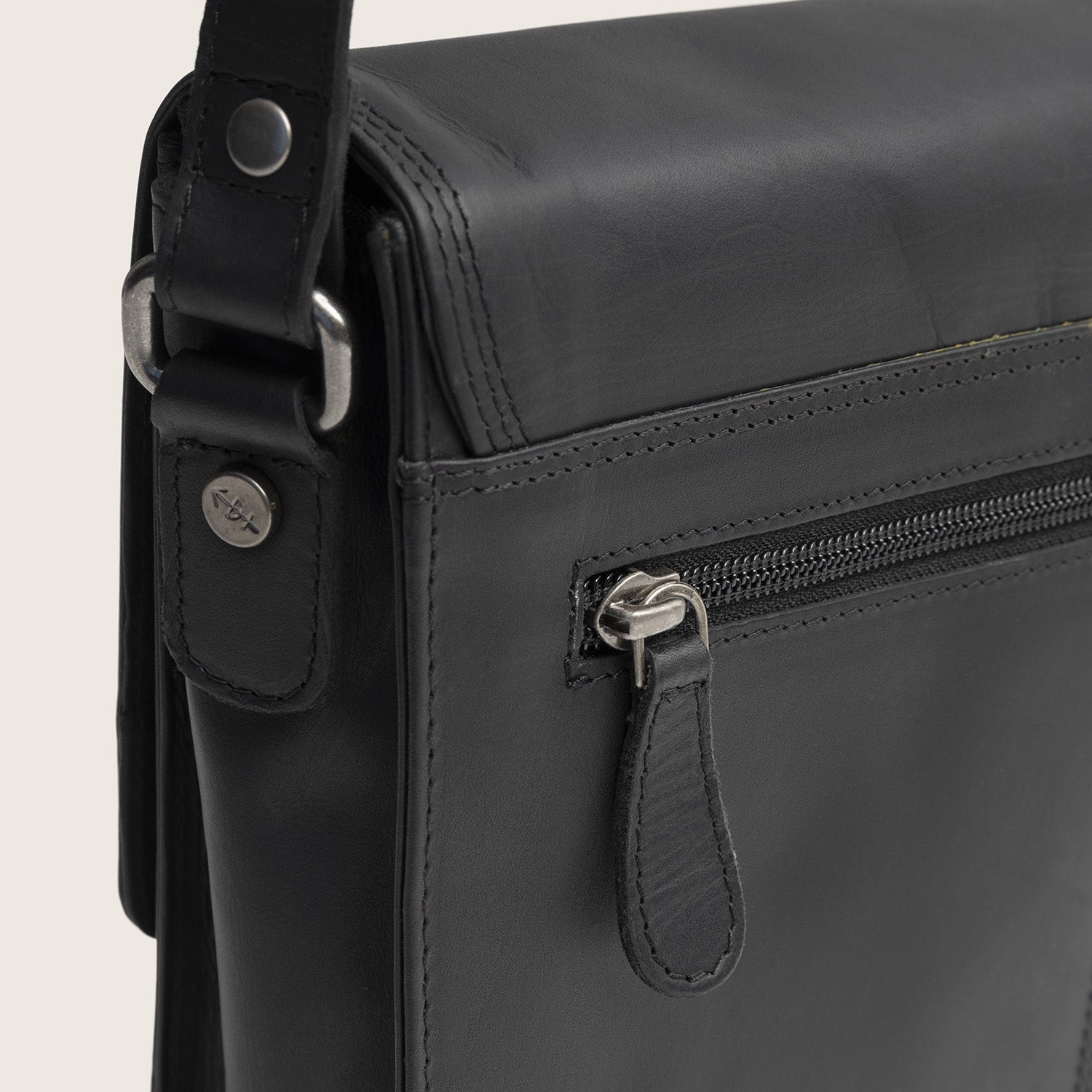 Leren Crossbody Tas Zwart Lunor