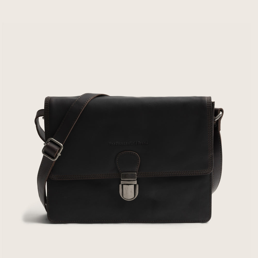 Leather Crossbody Bag Brown Lunor