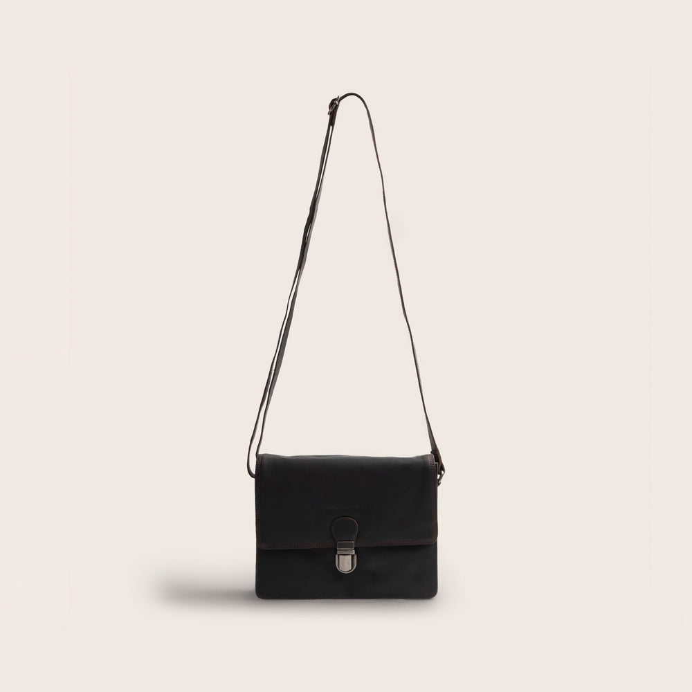 Leather Crossbody Bag Brown Lunor