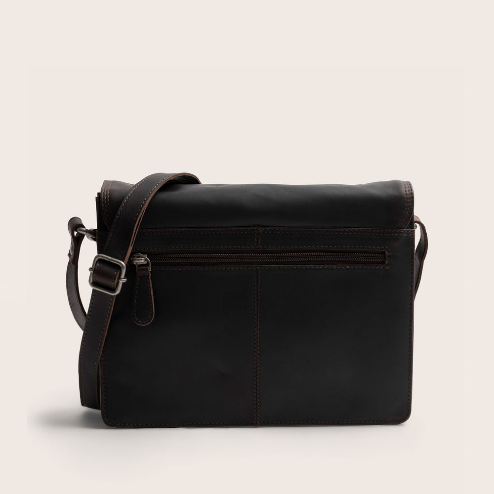 Leather Crossbody Bag Brown Lunor