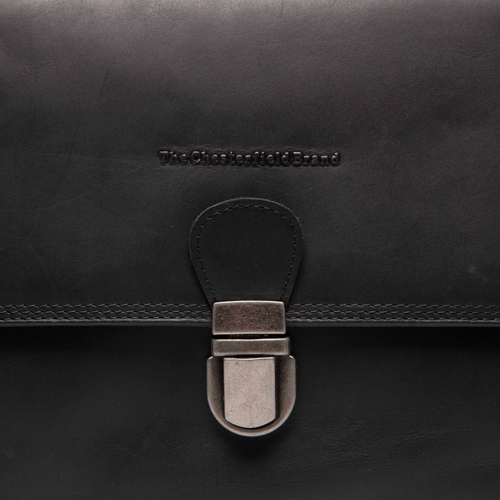 Leather Crossbody Bag Black Lunor