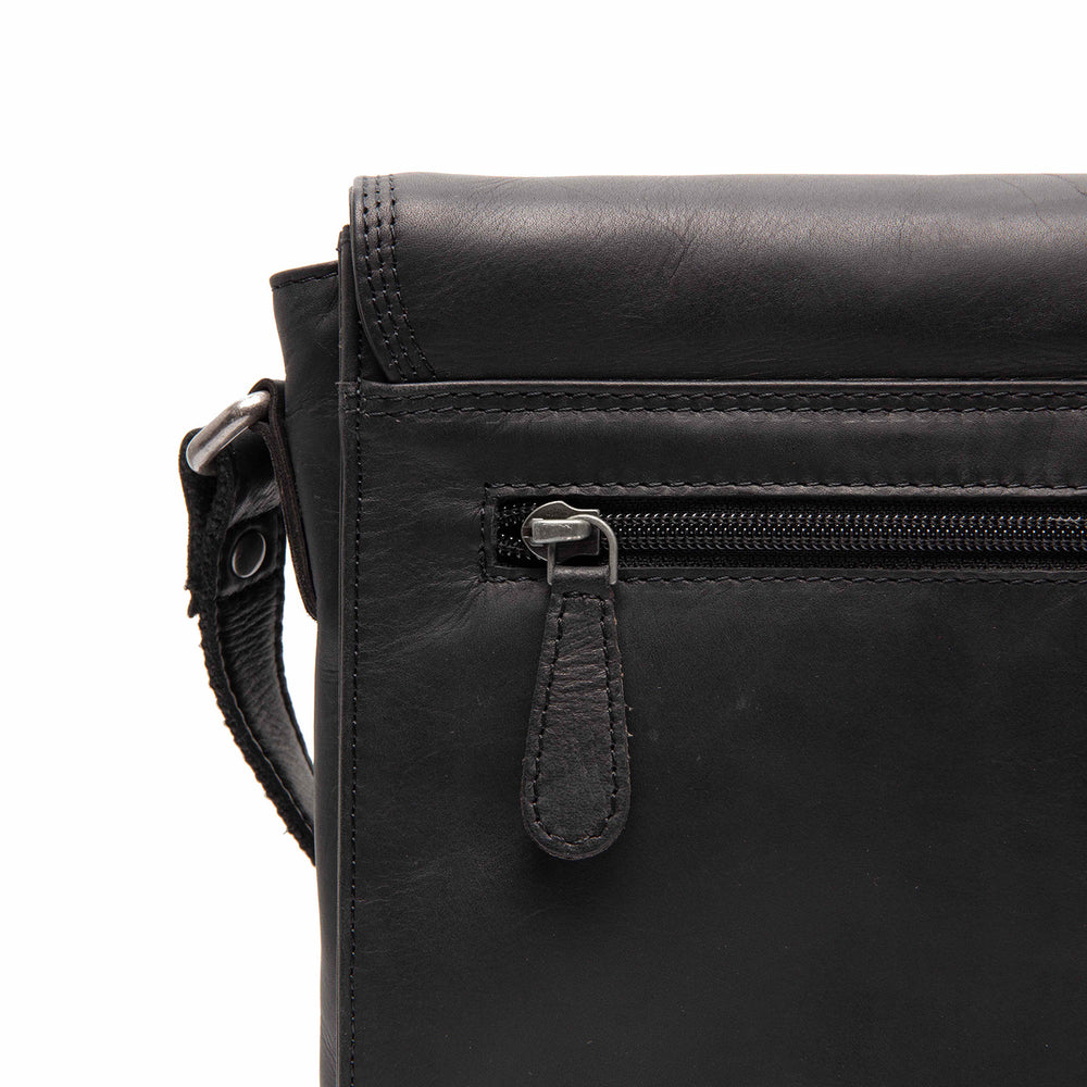 Leather Crossbody Bag Black Lunor