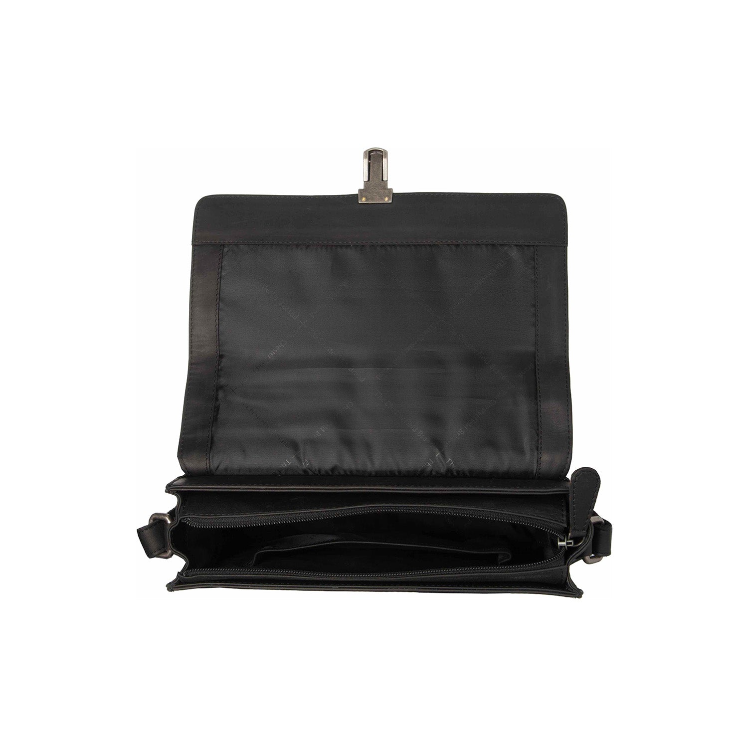 Leather Shoulder Bag Black Lunor