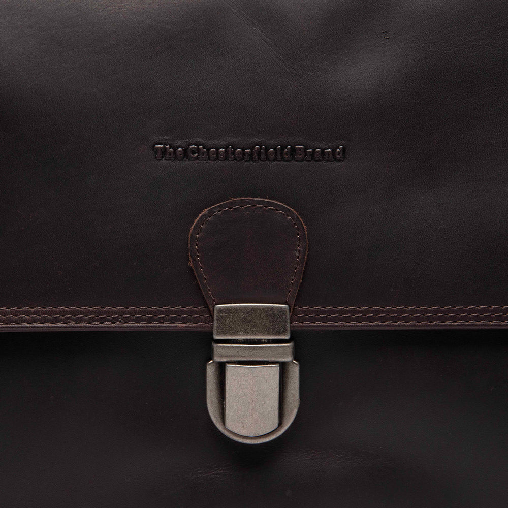 Leather Crossbody Bag Brown Lunor