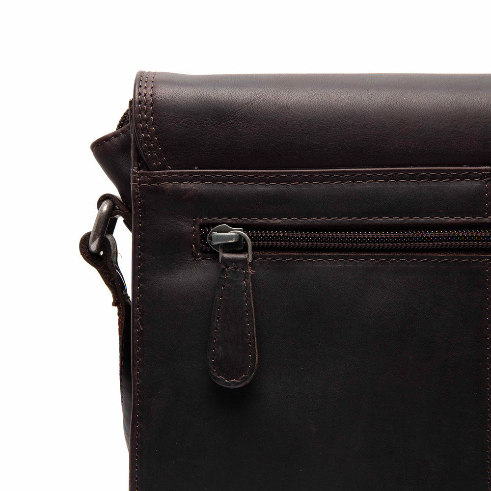 Leather Crossbody Bag Brown Lunor